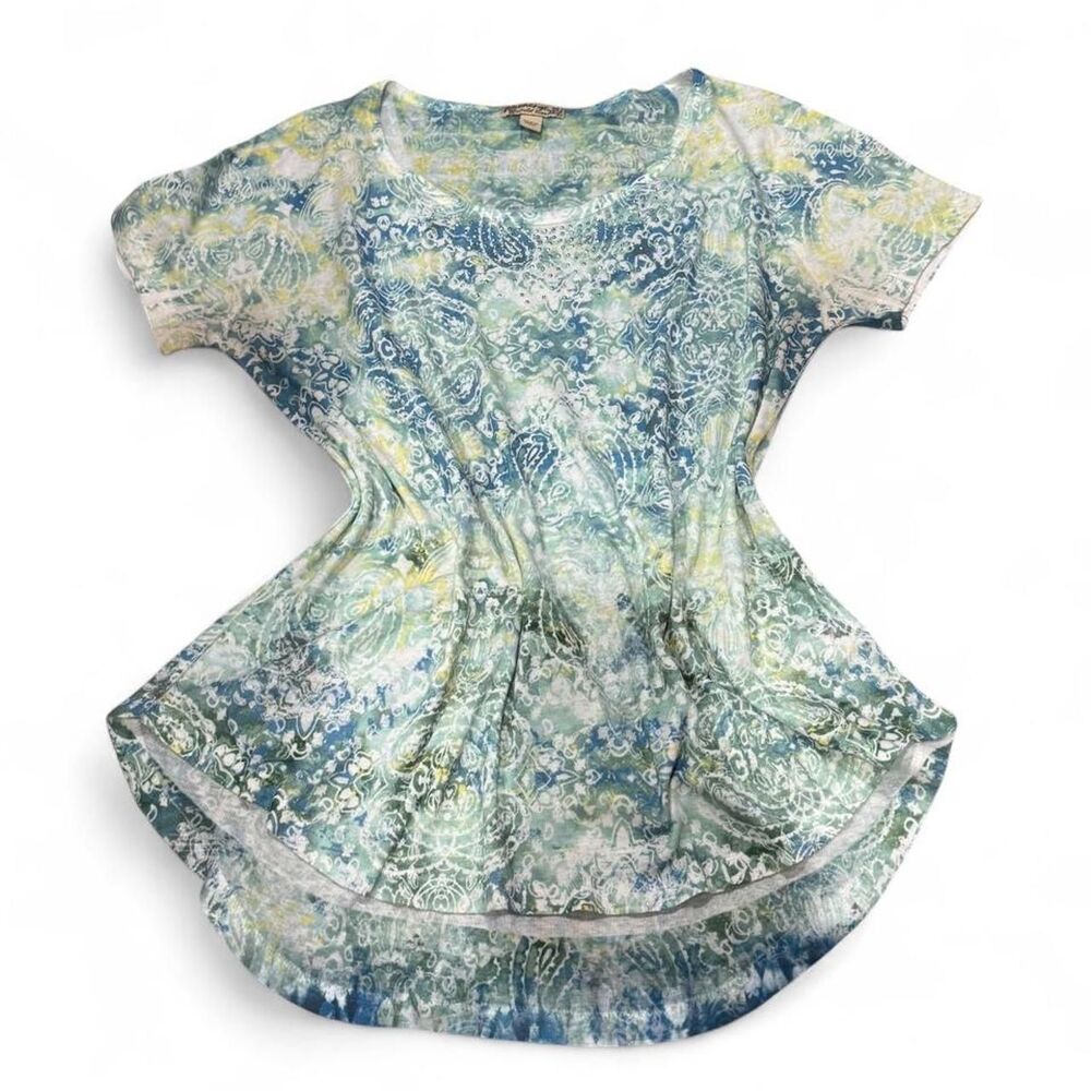 Energē Blue and Green Paisley Print Top